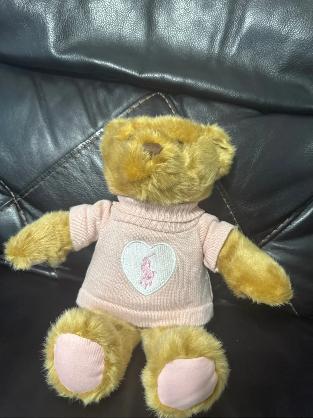 Ralph Lauren Pink Heart Knit Teddy Sweater